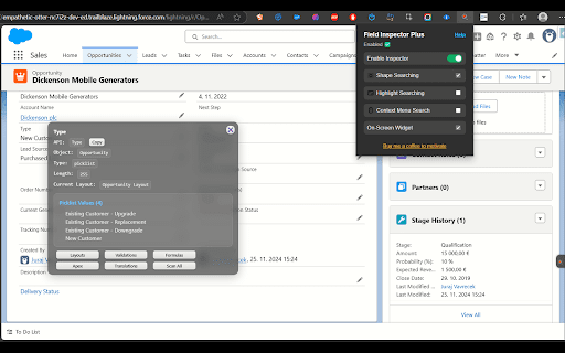 Field Inspector Plus  from Chrome web store to be run with OffiDocs Chromium online
