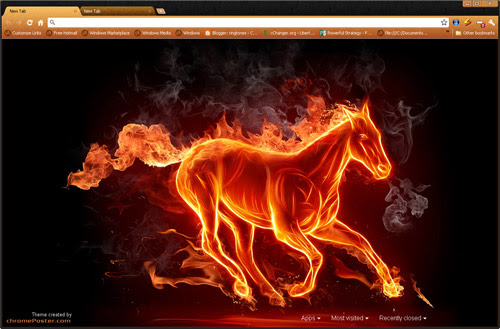 Fiery Horse chrome Theme  from Chrome web store to be run with OffiDocs Chromium online