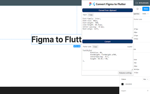Figma to Flutter Converter  from Chrome web store to be run with OffiDocs Chromium online