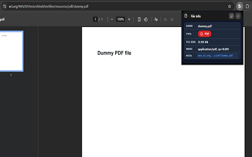 File Info (type, size, pixels, aspect ratio and more)  from Chrome web store to be run with OffiDocs Chromium online
