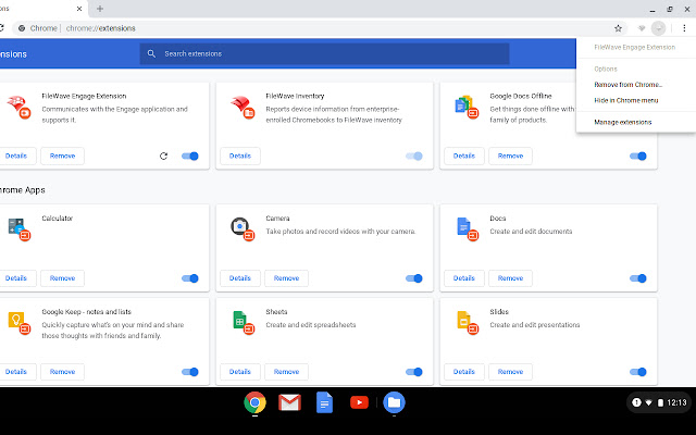 FileWave Engage Extension  from Chrome web store to be run with OffiDocs Chromium online