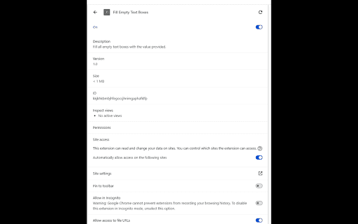 Fill Empty Text Boxes  from Chrome web store to be run with OffiDocs Chromium online