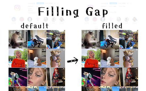 Filling Gap for Instagram™  from Chrome web store to be run with OffiDocs Chromium online
