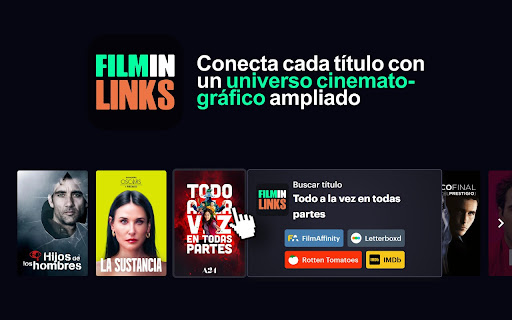 Filmin Links  from Chrome web store to be run with OffiDocs Chromium online