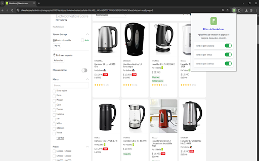 Filtro de Vendedores Falabella  from Chrome web store to be run with OffiDocs Chromium online