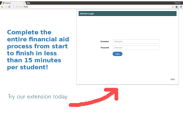 Financial Aid Filing Software  from Chrome web store to be run with OffiDocs Chromium online