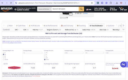 Financial Forecast Studio for Amazon Sellers  from Chrome web store to be run with OffiDocs Chromium online