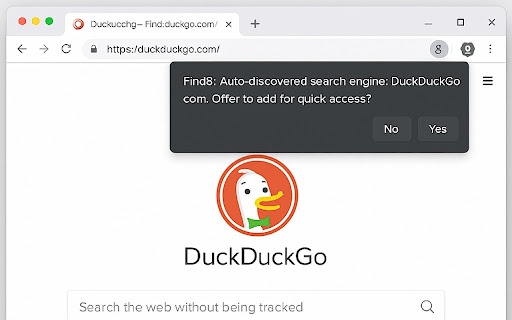 Find8: Find it Quickly Auto Discover New Search Engines  from Chrome web store to be run with OffiDocs Chromium online
