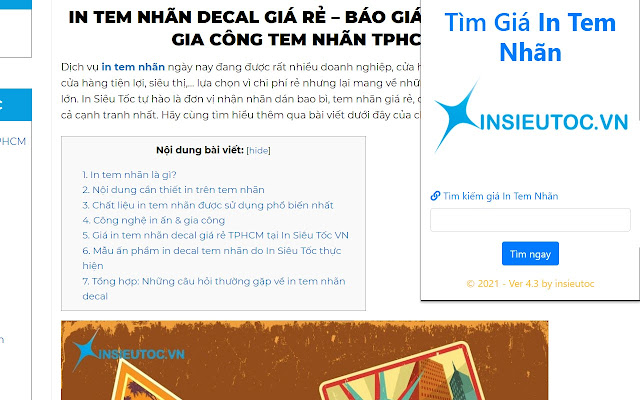 Cari GIA IN TEM NHAN IN SIEU TOC VN daripada kedai web Chrome untuk dijalankan dengan OffiDocs Chromium dalam talian