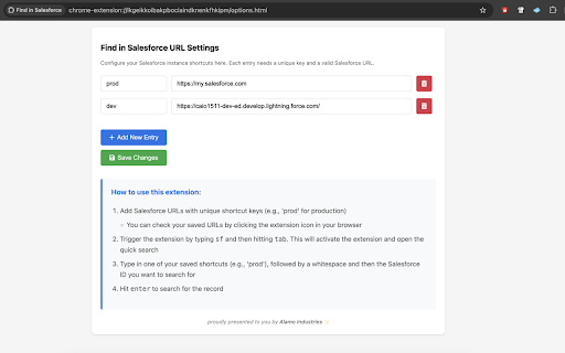 Find in Salesforce  from Chrome web store to be run with OffiDocs Chromium online