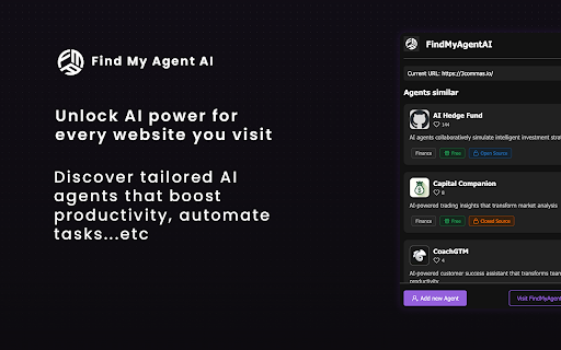 Find My Agent AI  from Chrome web store to be run with OffiDocs Chromium online