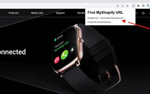 Find MyShopify URL  from Chrome web store to be run with OffiDocs Chromium online