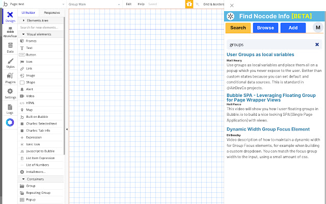 Find NoCode Info  from Chrome web store to be run with OffiDocs Chromium online