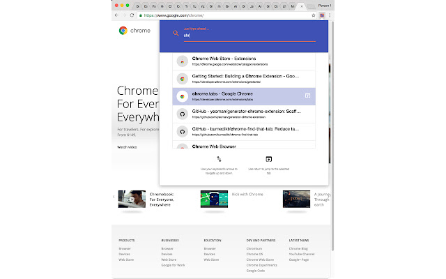 Find That Tab de Chrome web store para ejecutarse con OffiDocs Chromium en línea