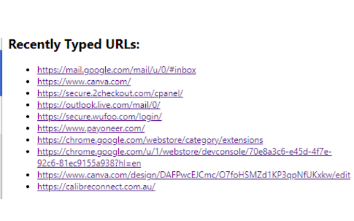 Find URL History  from Chrome web store to be run with OffiDocs Chromium online