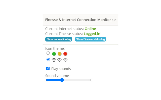Finesse and Internet Connection Monitor  from Chrome web store to be run with OffiDocs Chromium online