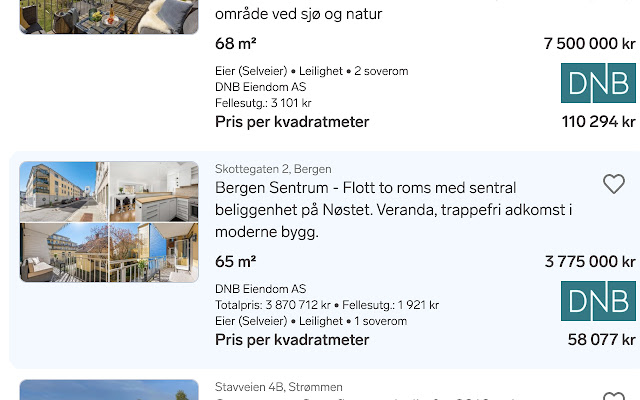 Finn Pris per kvadratmeter  from Chrome web store to be run with OffiDocs Chromium online