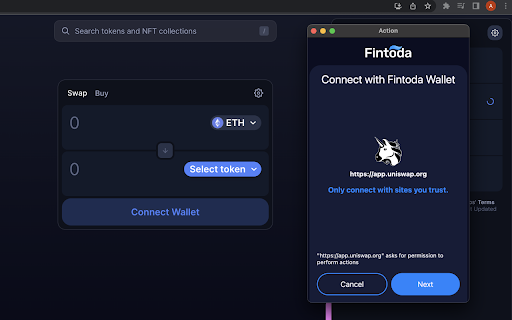 Fintoda Wallet  from Chrome web store to be run with OffiDocs Chromium online
