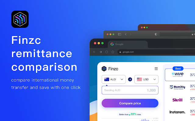 Finzc Remittance Comparison  from Chrome web store to be run with OffiDocs Chromium online