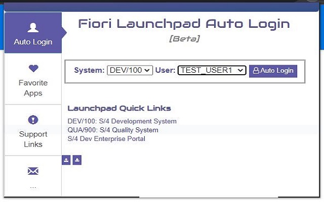 Fiori Launchpad Helper  from Chrome web store to be run with OffiDocs Chromium online