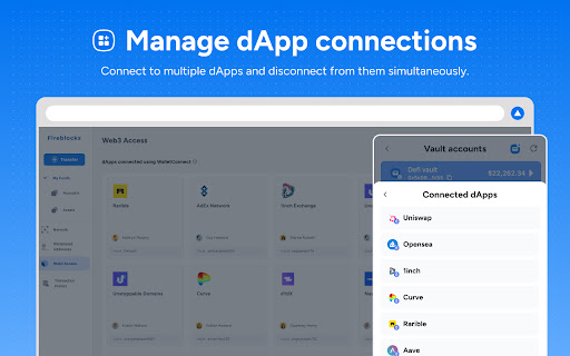 Fireblocks DeFi extension  from Chrome web store to be run with OffiDocs Chromium online