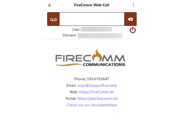 FireComm WebCall  from Chrome web store to be run with OffiDocs Chromium online