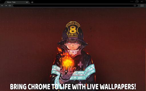 Fire Force Shinra’s Inferno Gaze Live Wallpaper  from Chrome web store to be run with OffiDocs Chromium online
