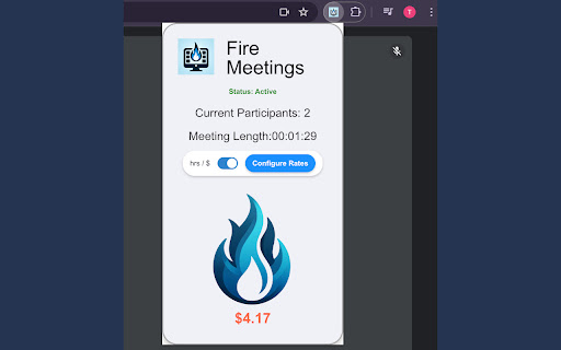 Fire Meetings  from Chrome web store to be run with OffiDocs Chromium online