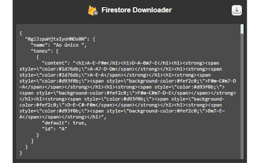 Firestore Downloader  from Chrome web store to be run with OffiDocs Chromium online