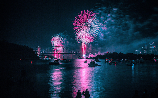 Fireworks at night  from Chrome web store to be run with OffiDocs Chromium online