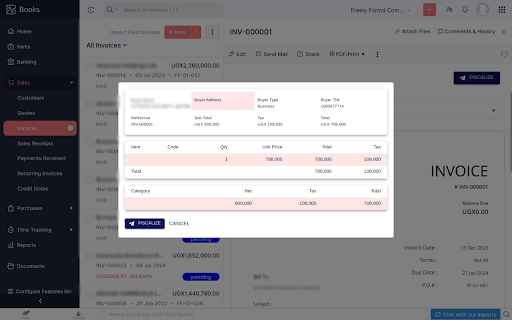 Fiscalize  from Chrome web store to be run with OffiDocs Chromium online