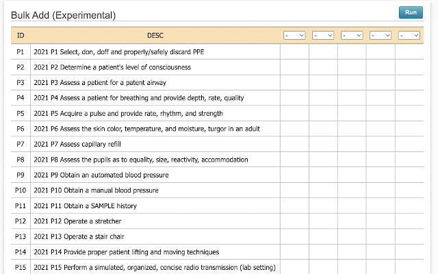 FISDAP Bulk Entry  from Chrome web store to be run with OffiDocs Chromium online