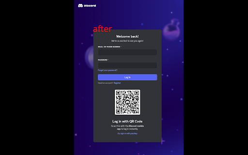 Fix Discord login QR code layout  from Chrome web store to be run with OffiDocs Chromium online