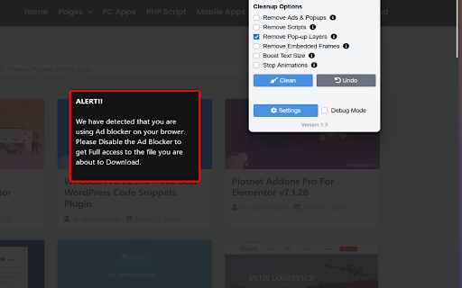 Fix This Page – AdBlock Bypass  Cleanup  from Chrome web store to be run with OffiDocs Chromium online