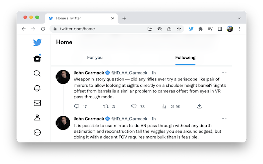 Fix Twitter Feed  from Chrome web store to be run with OffiDocs Chromium online