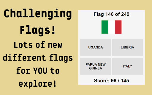 Flag Guessing Game  from Chrome web store to be run with OffiDocs Chromium online