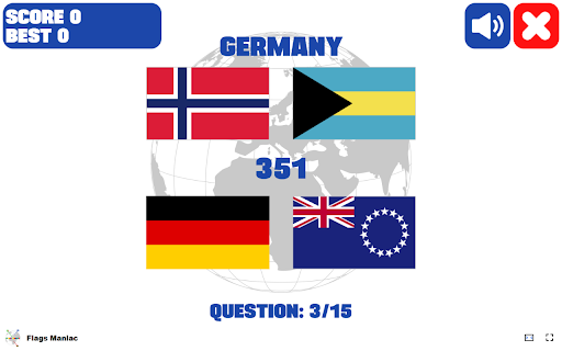 Flags Maniac Game Test your knowledge of world flags!  from Chrome web store to be run with OffiDocs Chromium online