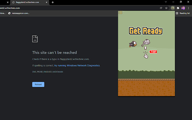Flappy Bird 2  from Chrome web store to be run with OffiDocs Chromium online