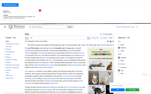 Flashcard Summarizer  from Chrome web store to be run with OffiDocs Chromium online