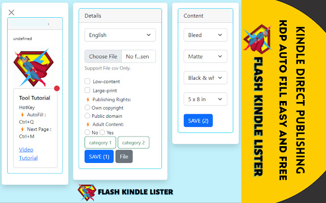 FLASH KINDLE LISTER  from Chrome web store to be run with OffiDocs Chromium online