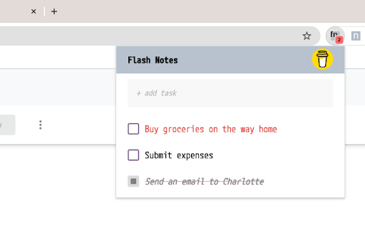 Flash Notes Minimalistic To do list  from Chrome web store to be run with OffiDocs Chromium online
