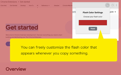 Flash on Copy  from Chrome web store to be run with OffiDocs Chromium online