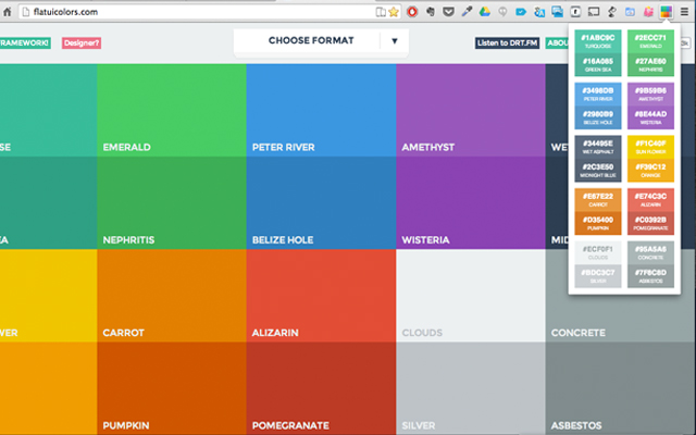 راهنمای رنگ‌های مسطح از فروشگاه وب Chrome برای اجرای آنلاین با OffiDocs Chromium