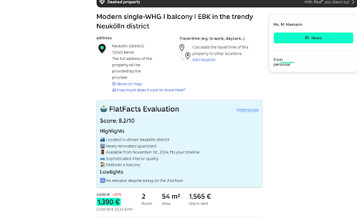 FlatFacts  from Chrome web store to be run with OffiDocs Chromium online