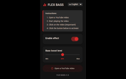FLEX BASS for YouTube  from Chrome web store to be run with OffiDocs Chromium online