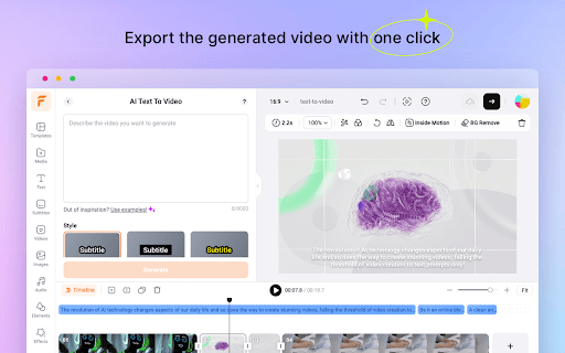 FlexClip AI URL to Video  from Chrome web store to be run with OffiDocs Chromium online