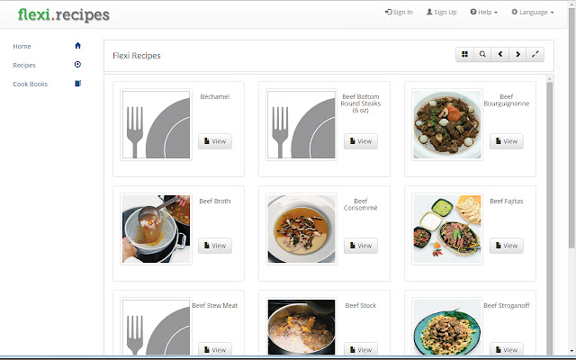 Flexi Recipes  from Chrome web store to be run with OffiDocs Chromium online
