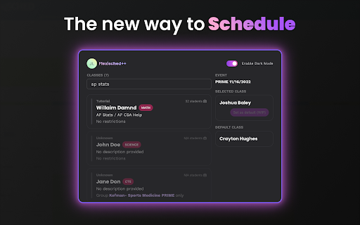 Flexisched++  from Chrome web store to be run with OffiDocs Chromium online