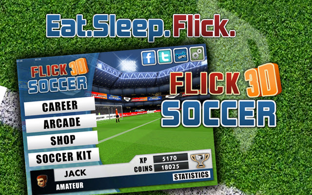 FLICK SOCCER 3D dal negozio web di Chrome per essere eseguito con OffiDocs Chromium online