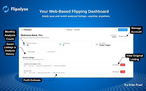 Flipalyze  from Chrome web store to be run with OffiDocs Chromium online